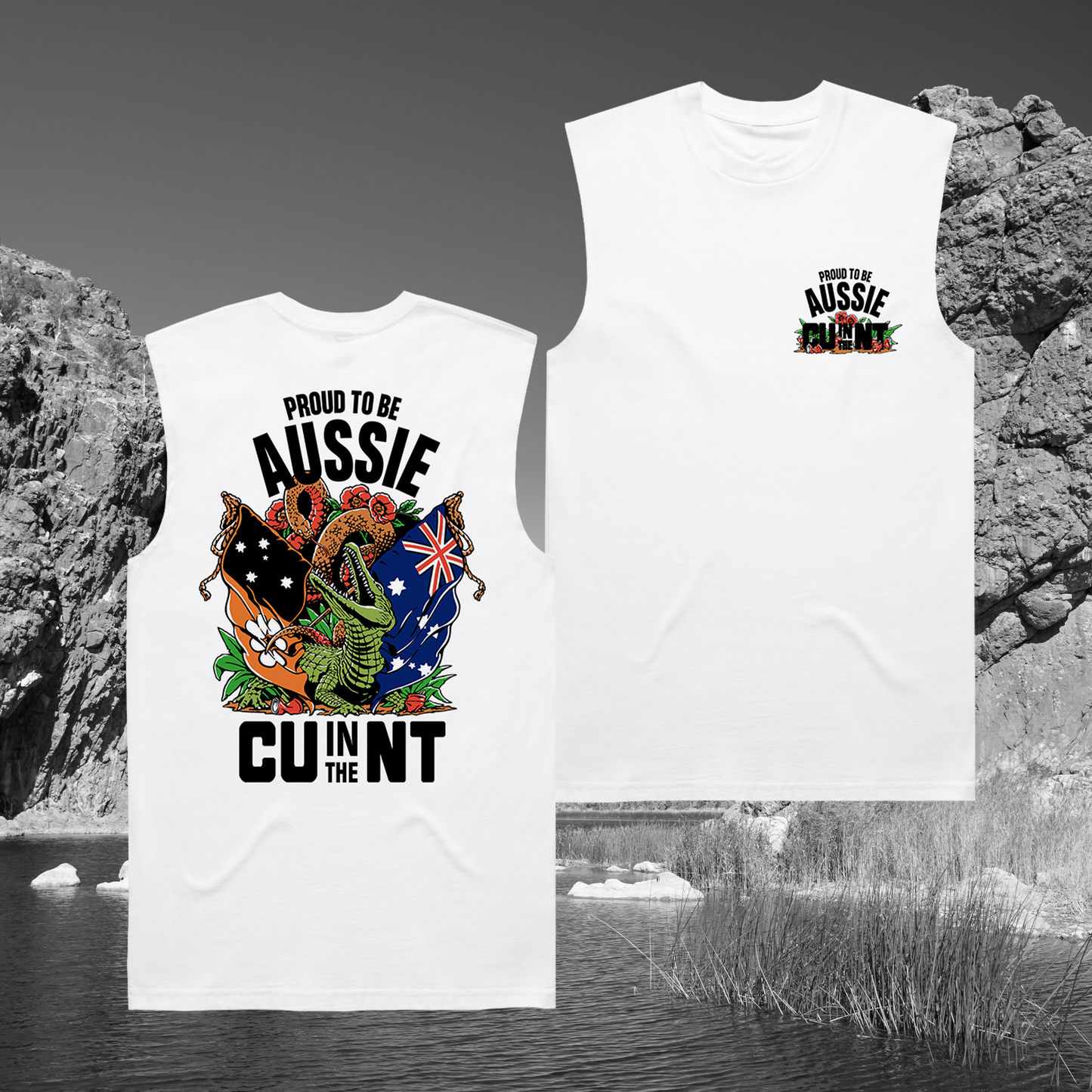 Aussie Pride Muscle Tee White