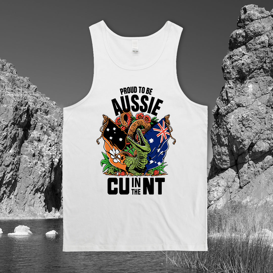 Aussie Pride Singlet White