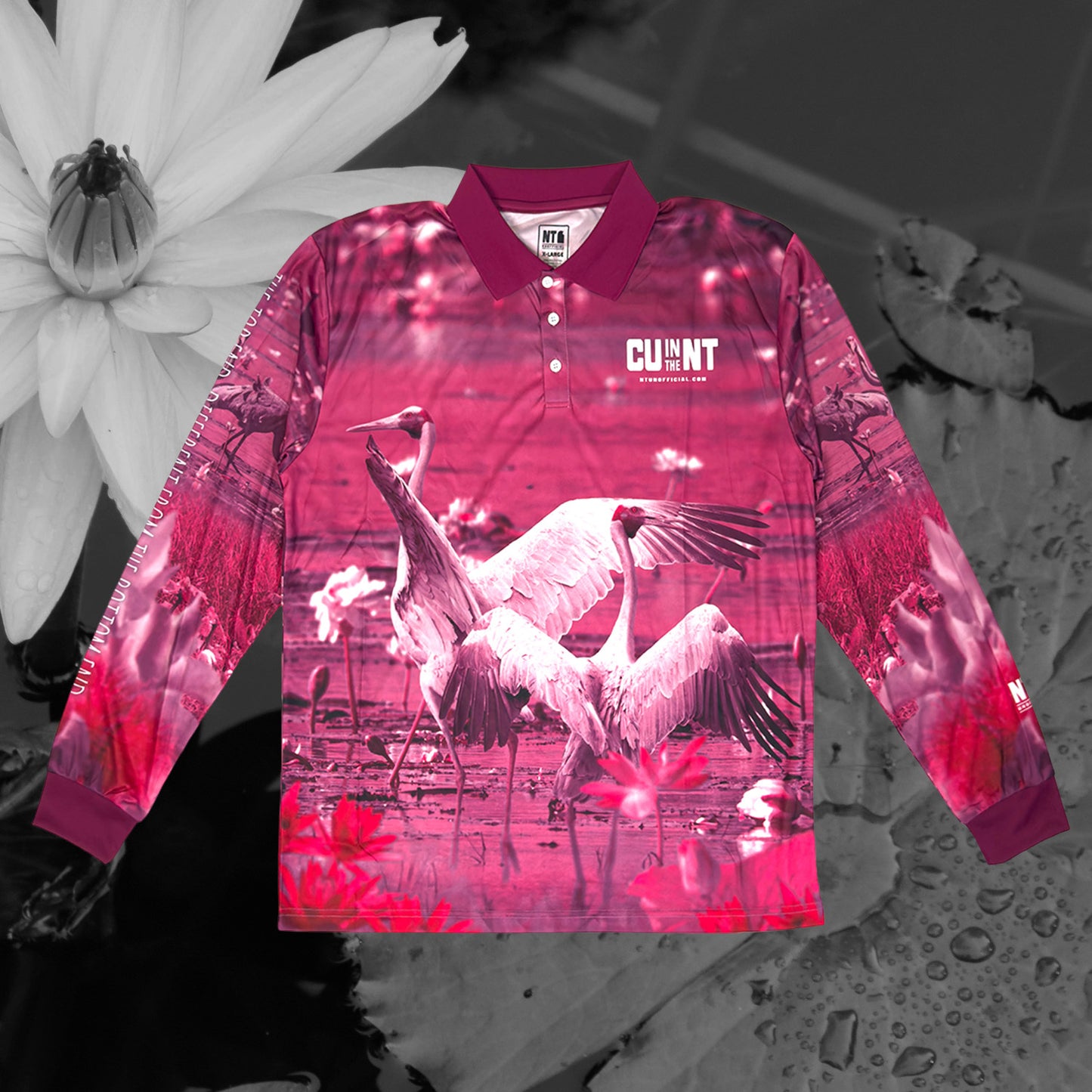 Pink Brolga Fishing Jersey (Unisex)