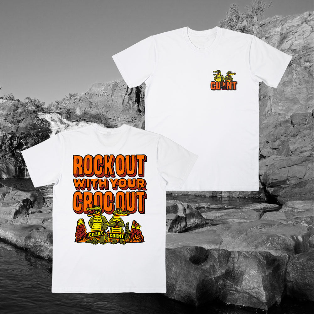 Rock Out Croc Out Tee White