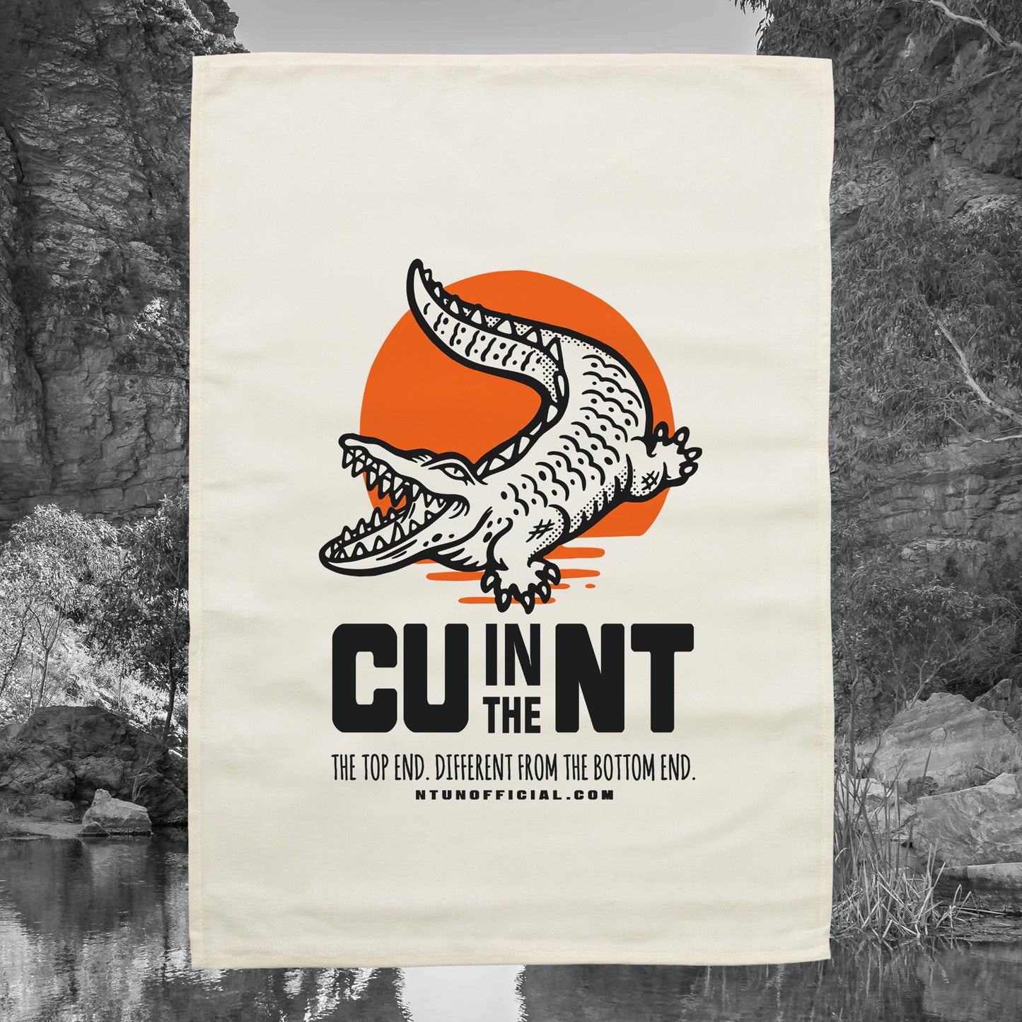 Croc V2 Tea Towel Ecru