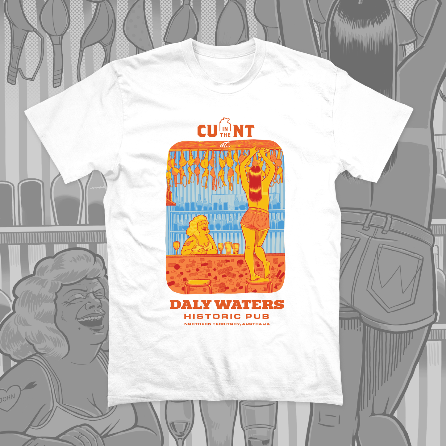 Destination Daly Waters Historic Pub - White Tee Shirts NT Unofficial