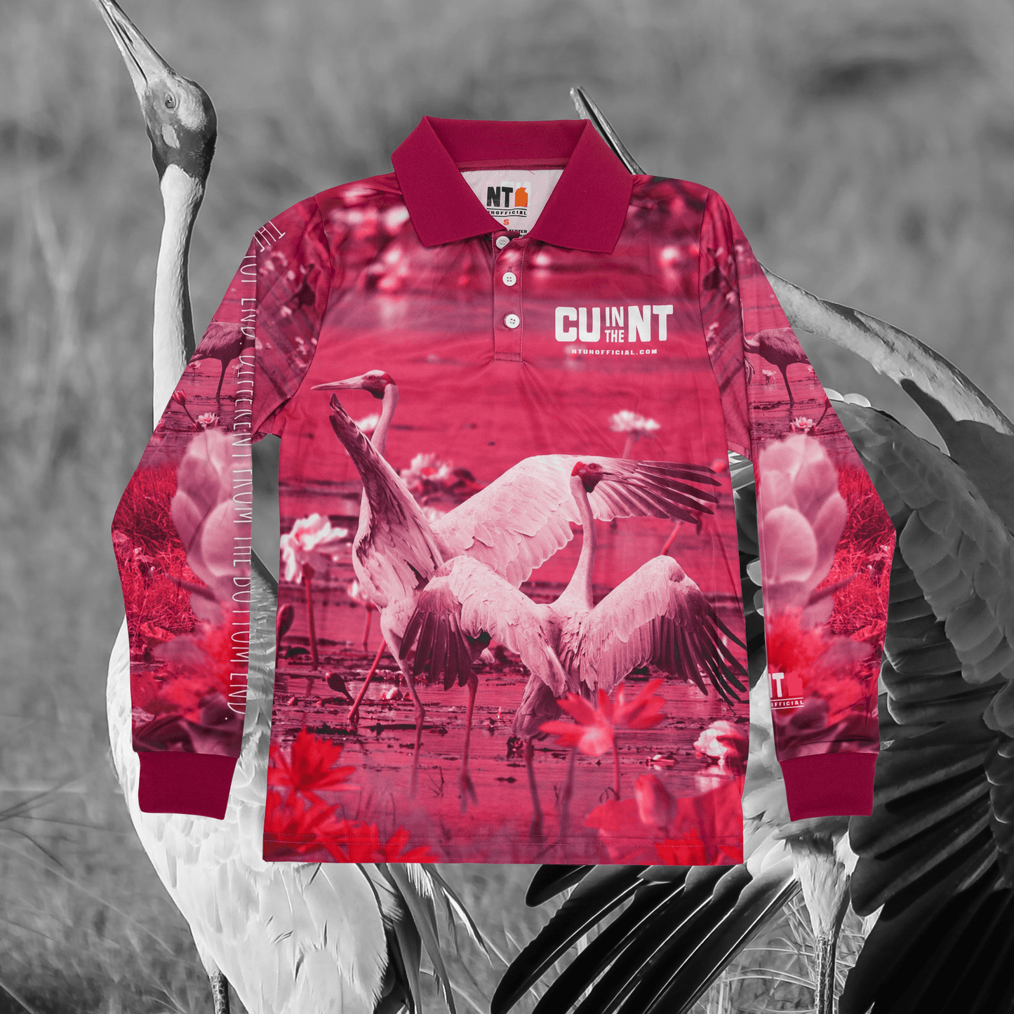 Pink Brolga Fishing Jersey (Unisex) Fishing Jersey NT Unofficial