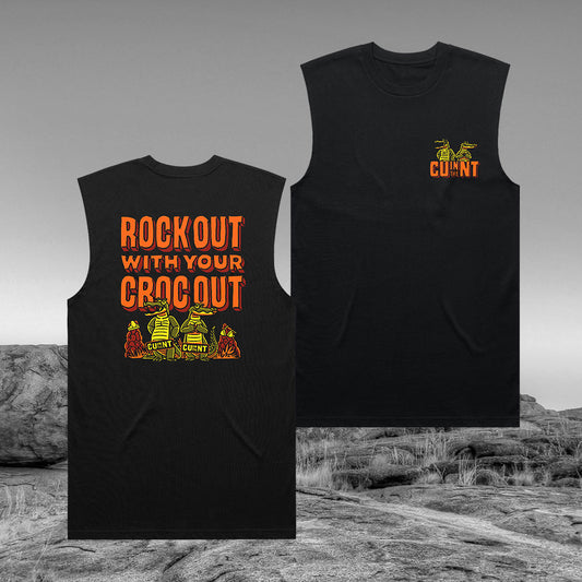 Rock Out Croc Out Muscle Tee Black