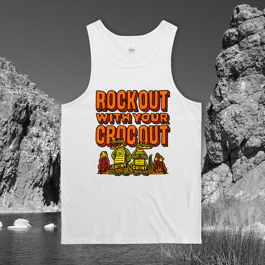 Rock Out, Croc Out Singlet White