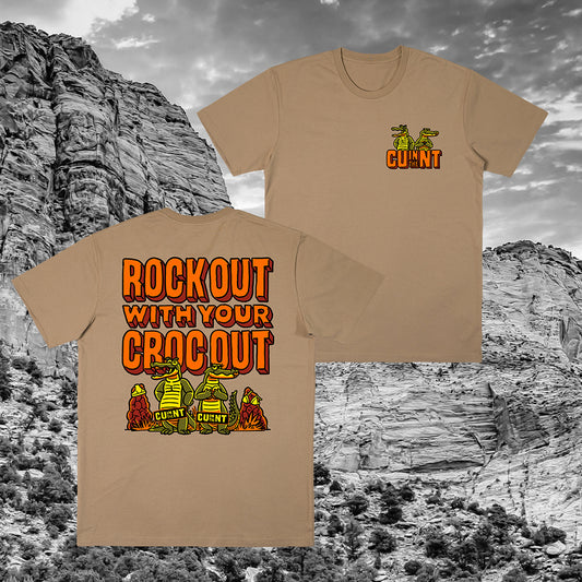 Rock Out, Croc Out Tee Tan
