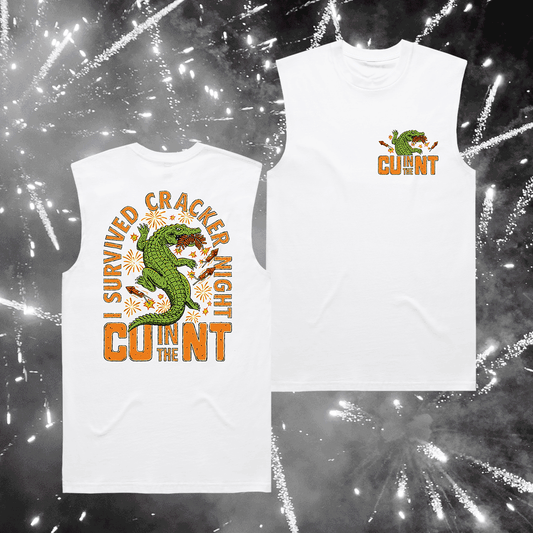 Cracker Night 26 Muscle Tee White