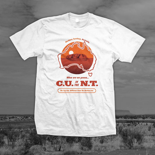 Destination Red Centre - White Tee Shirts NT Unofficial