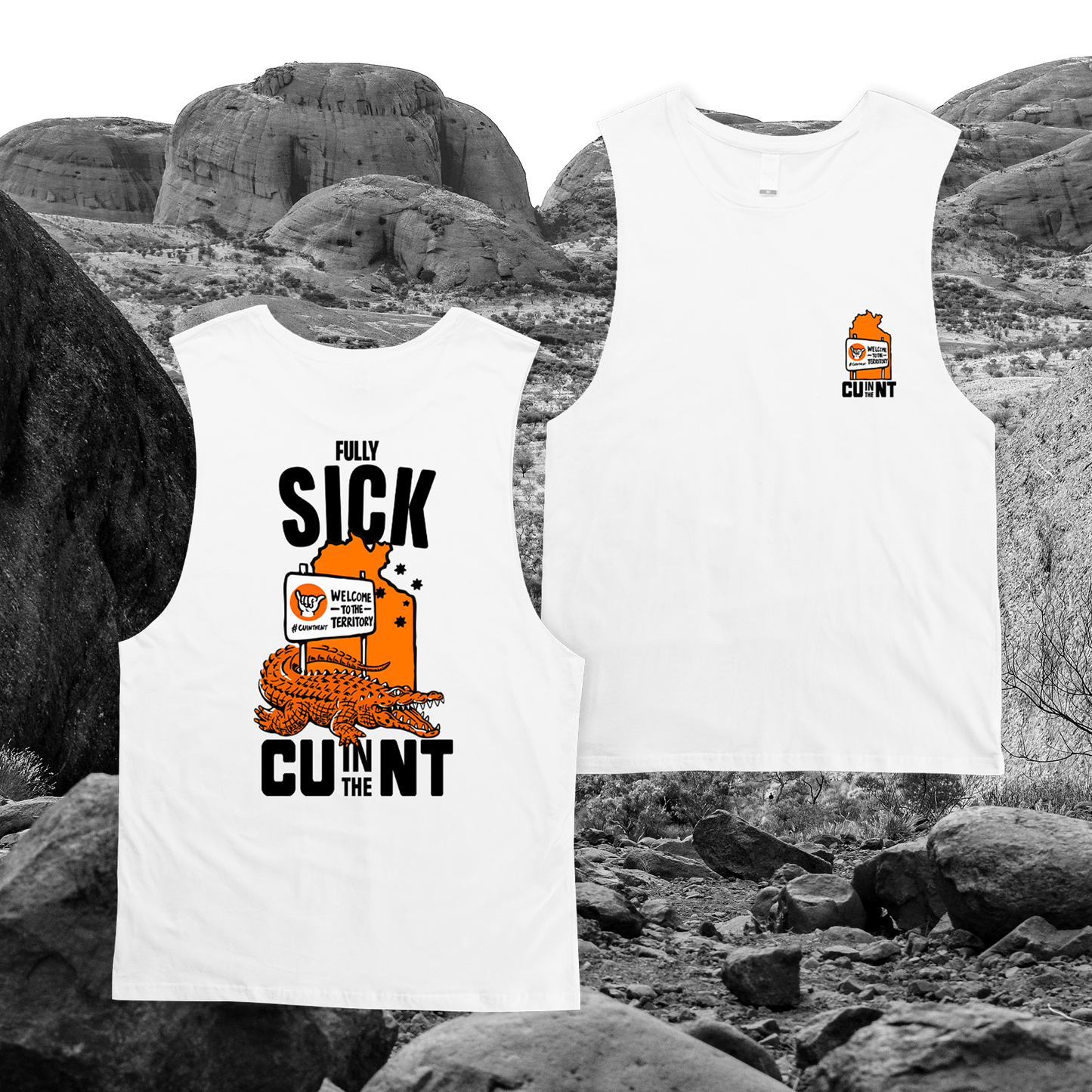 Fully Sick Croc Muscle Tee White Muscle NT Unofficial