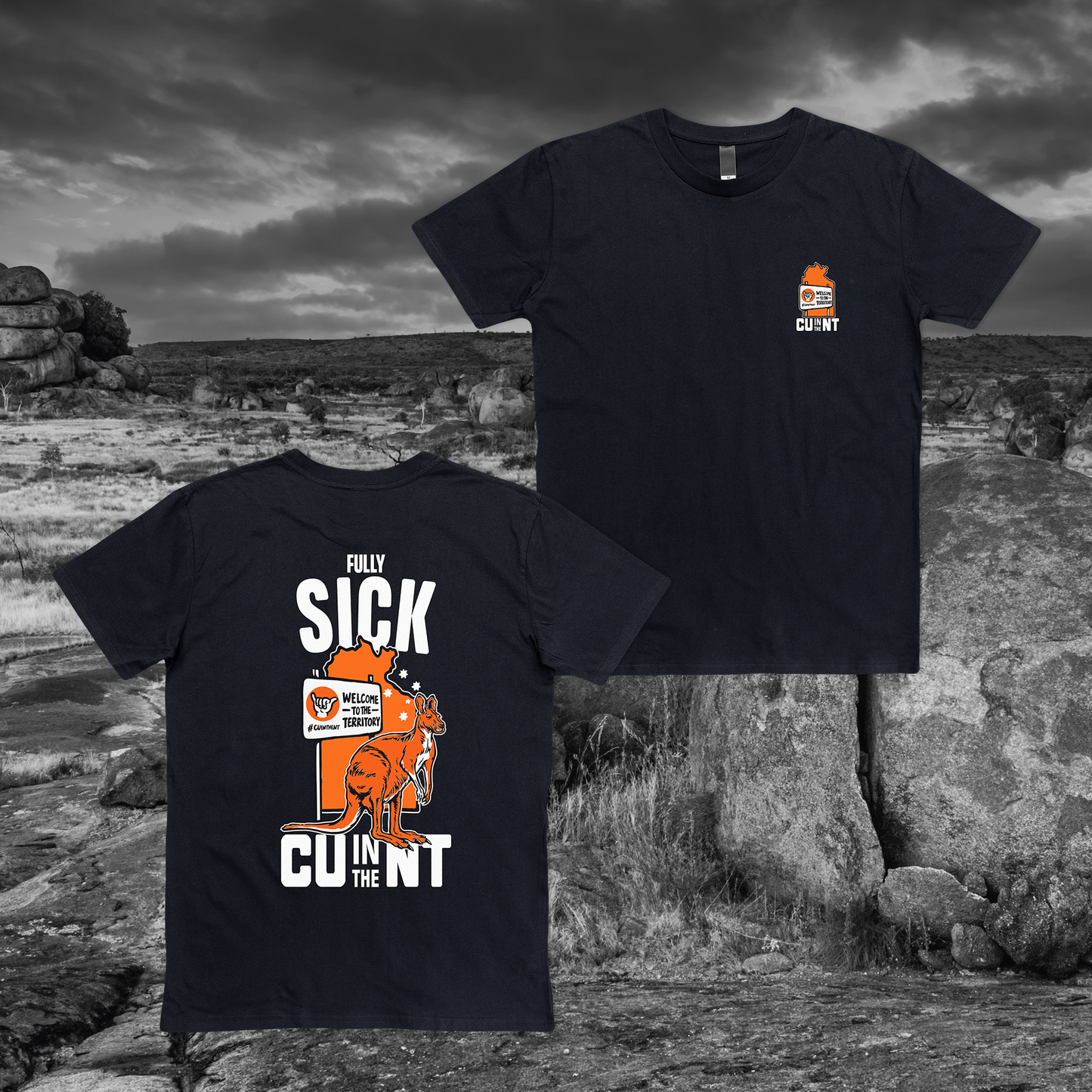 Fully Sick Roo Tee Black Shirts NT Unofficial