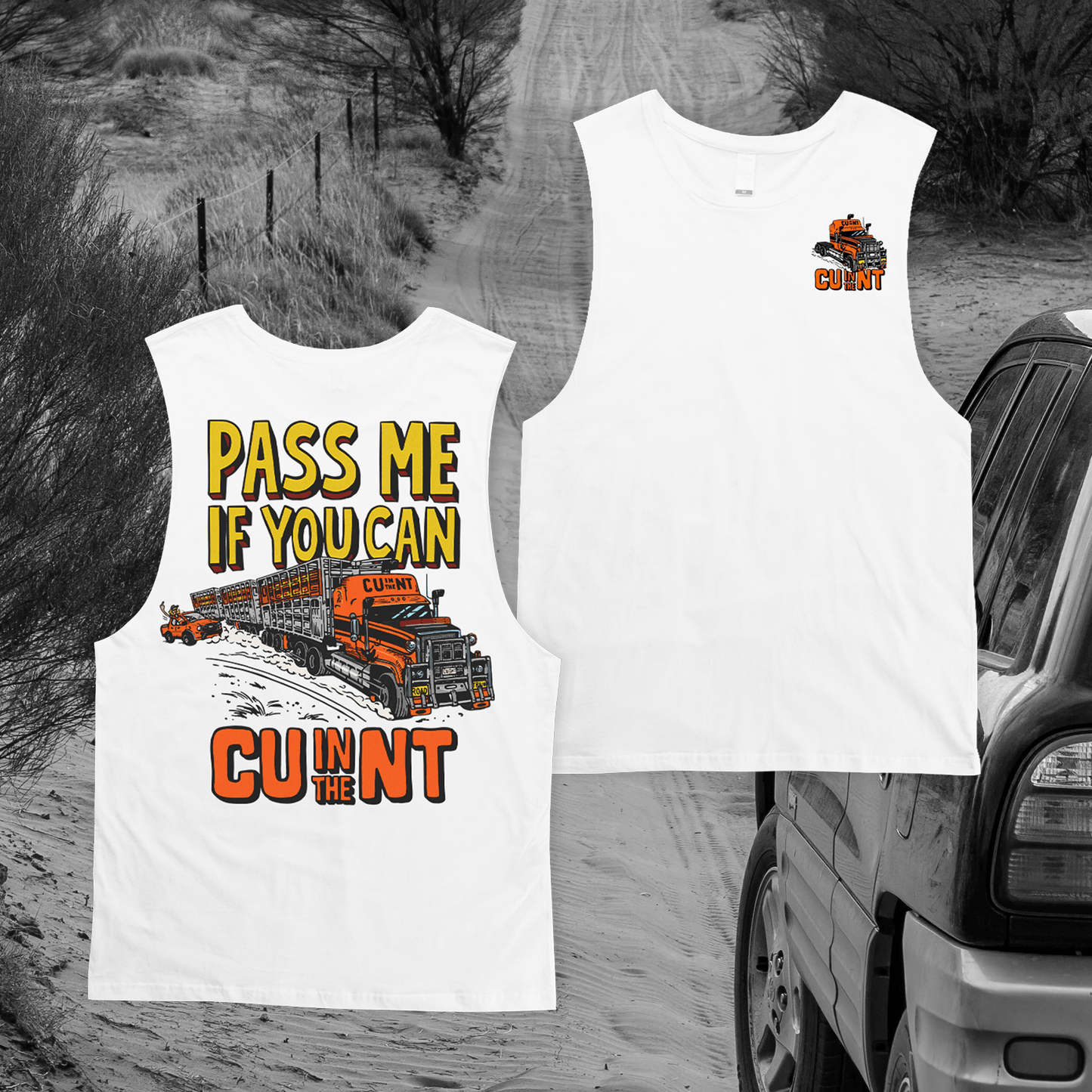 Pass Me If You Can Muscle Tee White Muscle NT Unofficial