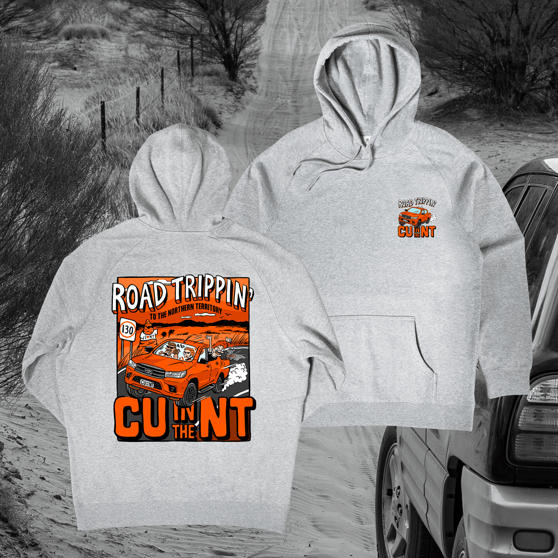 Road Trippin Hoodie Grey Hoodie NT Unofficial