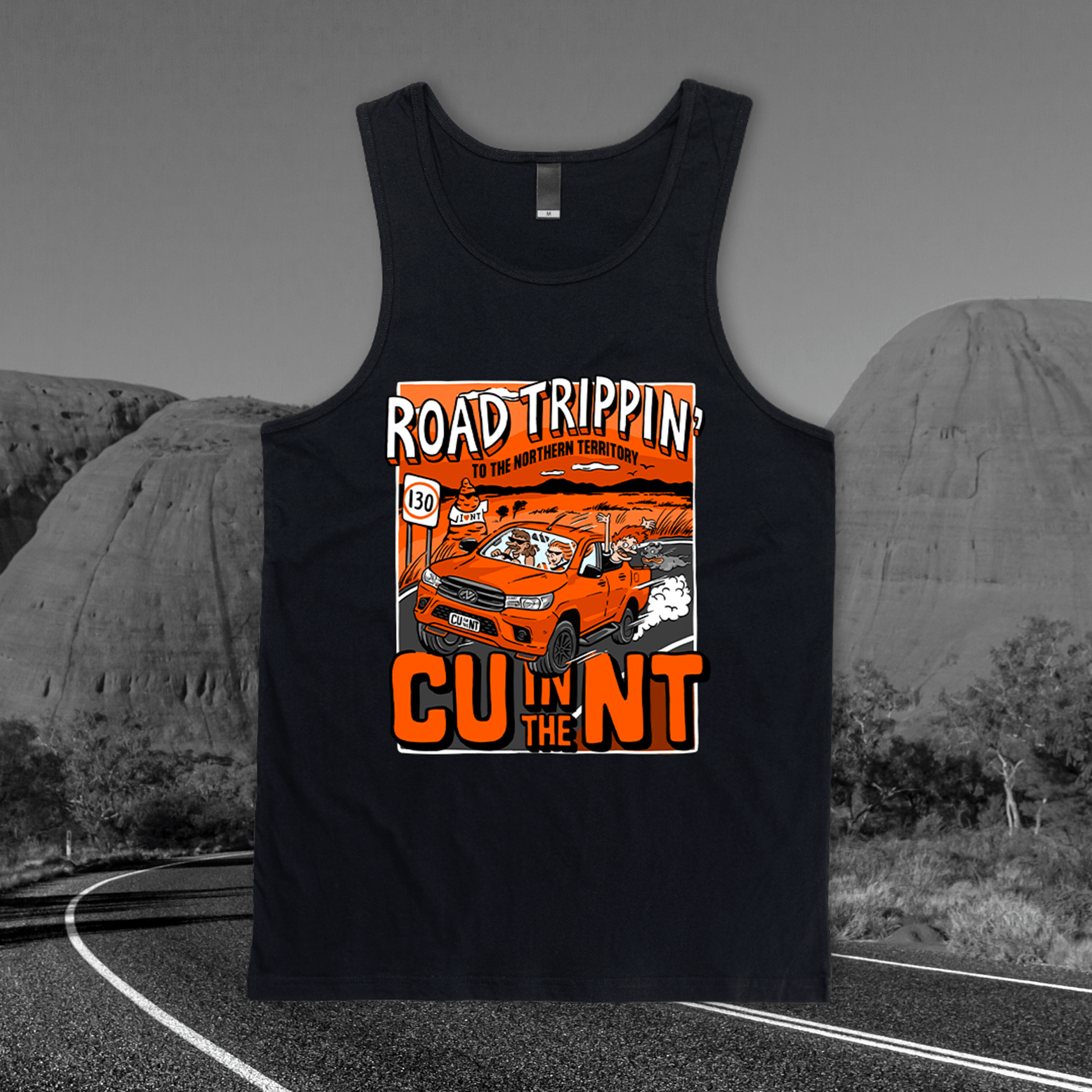 Road Trippin Singlet Black Singlets NT Unofficial