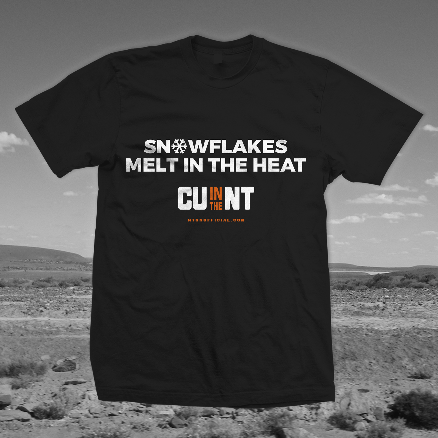 Snowflakes Melt in the Heat Tee - Black Shirts NT Unofficial