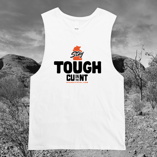 Stay Tough - White Muscle Tee Shirts NT Unofficial