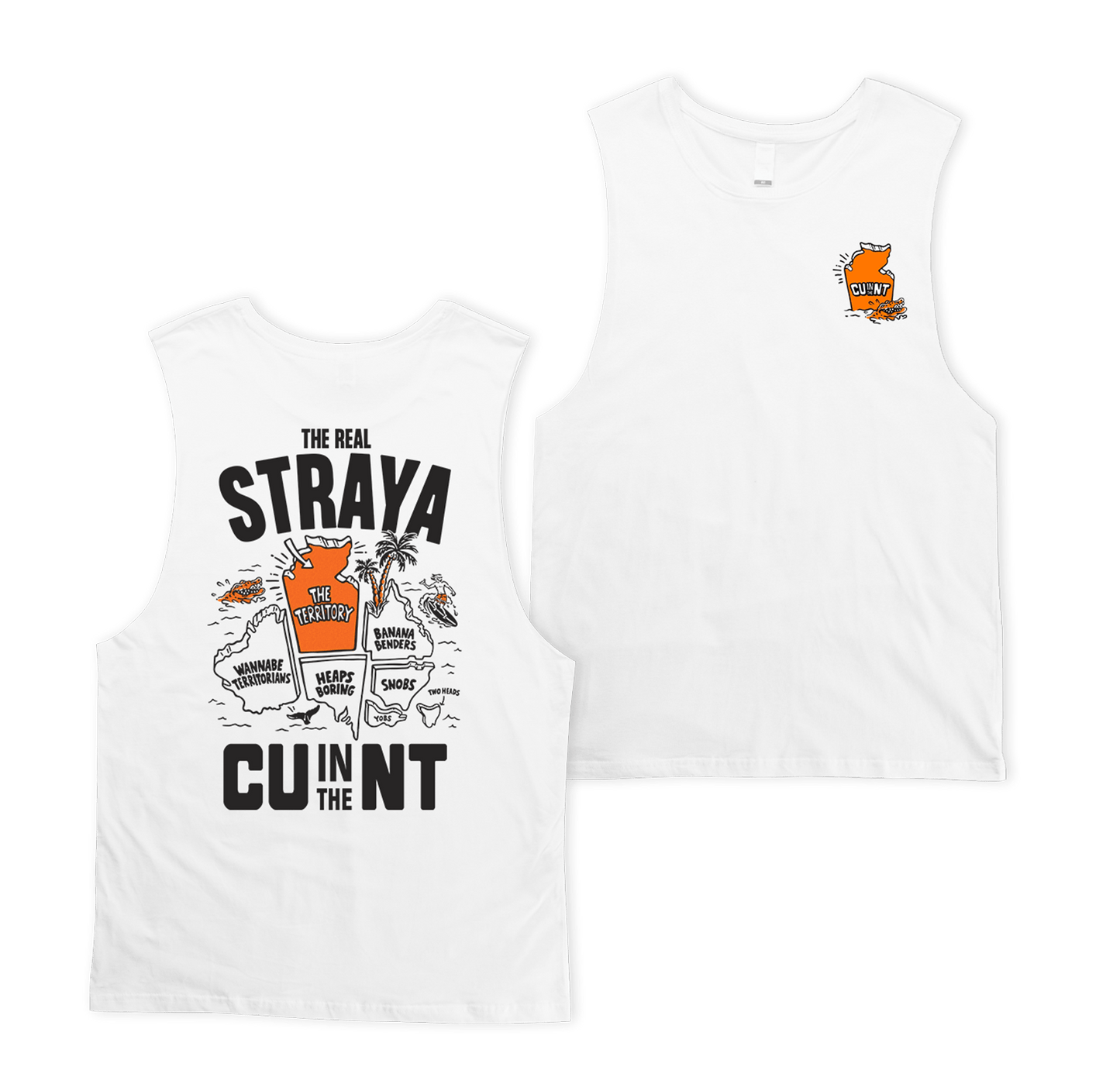 Straya 2025 Muscle Tee White Muscle NT Unofficial